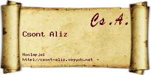 Csont Aliz névjegykártya